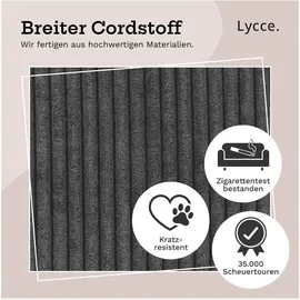 lycce Wandkissen Cord 100 x 30 cm Grau
