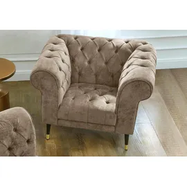 Home Affaire Chesterfield-Sessel Tinnum Luxus-Microfaser 106 x 77 x 87 cm Beige