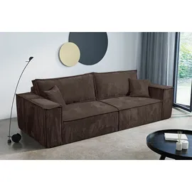 petits-meubles Schlafcouch Cord 4-Sitzer Braun