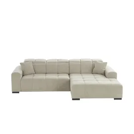 Möbel Kraft Eckcouch Flachgewebe 3-Sitzer Beige