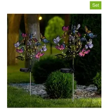 garden hero Solarleuchte Edelstahl/Kunststoff/Metall H 70 cm 2er Set mehrfarbig