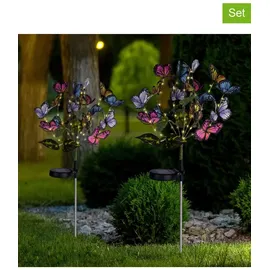 garden hero Solarleuchte Edelstahl/Kunststoff/Metall H 70 cm 2er Set mehrfarbig