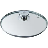 Fackelmann Chefkoch Premium Pfannenglasdeckel ø28cm – Edelstahl Knauf mit exklusivem Logo, Spülmaschinenfest, Elegantes Design, Perfekte Passform – Silber