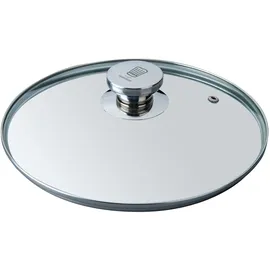 Fackelmann Chefkoch Premium Pfannenglasdeckel ø28cm – Edelstahl Knauf mit exklusivem Logo, Spülmaschinenfest, Elegantes Design, Perfekte Passform – Silber