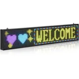 Vevor programmierbare LED Zeichen P10 Vollfarbe flexibles digitales Scrolling Panel, DIY Anzeigetafel mit benutzerdefiniertem Textmuster und GIF & Bluetooth App Steuerung (990 x 190 x 55 mm)