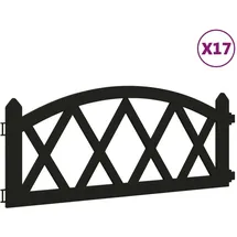 vidaXL Rasenkanten 10 m 17 Stück Schwarz