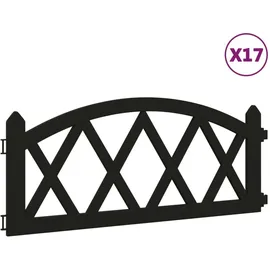 vidaXL Rasenkanten 10 m 17 Stück Schwarz