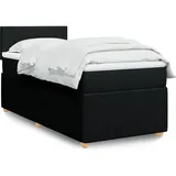 vidaXL Boxspringbett mit Matratze Schwarz 140x200 cm Stoff