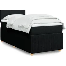 vidaXL Boxspringbett mit Matratze Schwarz 140x200 cm Stoff