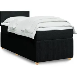 vidaXL Boxspringbett mit Matratze Schwarz 140x200 cm Stoff