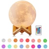 Mond Lampe 16 Farben 3D Mondlampe Nachtlampe mit mit Fernbedienung&Touchschalter Dimmbar USB Wiederaufladbare Schlafzimmer Dekorative Lichter Geschenke für Erwachsen Mädchen Jungen