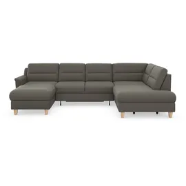 sit&more Wohnlandschaft SIT & MORE "Farö U-Form", braun (schlamm), B:325cm H:90cm T:187cm, Sofas, Wohnlandschaft, inklusive Federkern, wahlweise mit Bettfunktion und Bettkasten