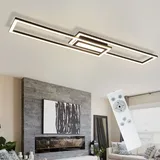 ZMH LED Deckenleuchte Wohnzimmer - Schwarz Dimmbar Schlafzimmerlampe 61CM Modern Design mit Fernbedienung 50W für Schlafzimmer Küche Flur Büro Esszimmer