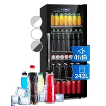 Klarstein Mini Kühlschrank mit Glastür, Schwarz