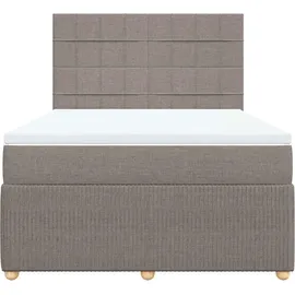vidaXL Boxspringbett mit Matratze Taupe 140x200 cm Stoff