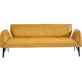 K+W Komfort & Wohnen Polsterbank K+W KOMFORT & WOHNEN "Drive", gelb (curcuma 71), B:238cm H:91cm T:66cm, Cloud: Nappaleder pigmentiert, Glattleder, 0, 9/1, 1mm, elegantes Leder mit Wolkung und weichen Griff; 775: Flachgewebe, 100% Polyester, Sitzbänke, Polsterbank, mit