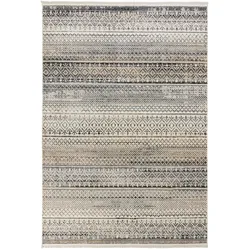 Kadima Design Strapazierfähiger Geometrischer Wohnzimmer-Teppich in Naturfarben - `Perran` Serie. Farbe: Naturfarben, 60x114 cm