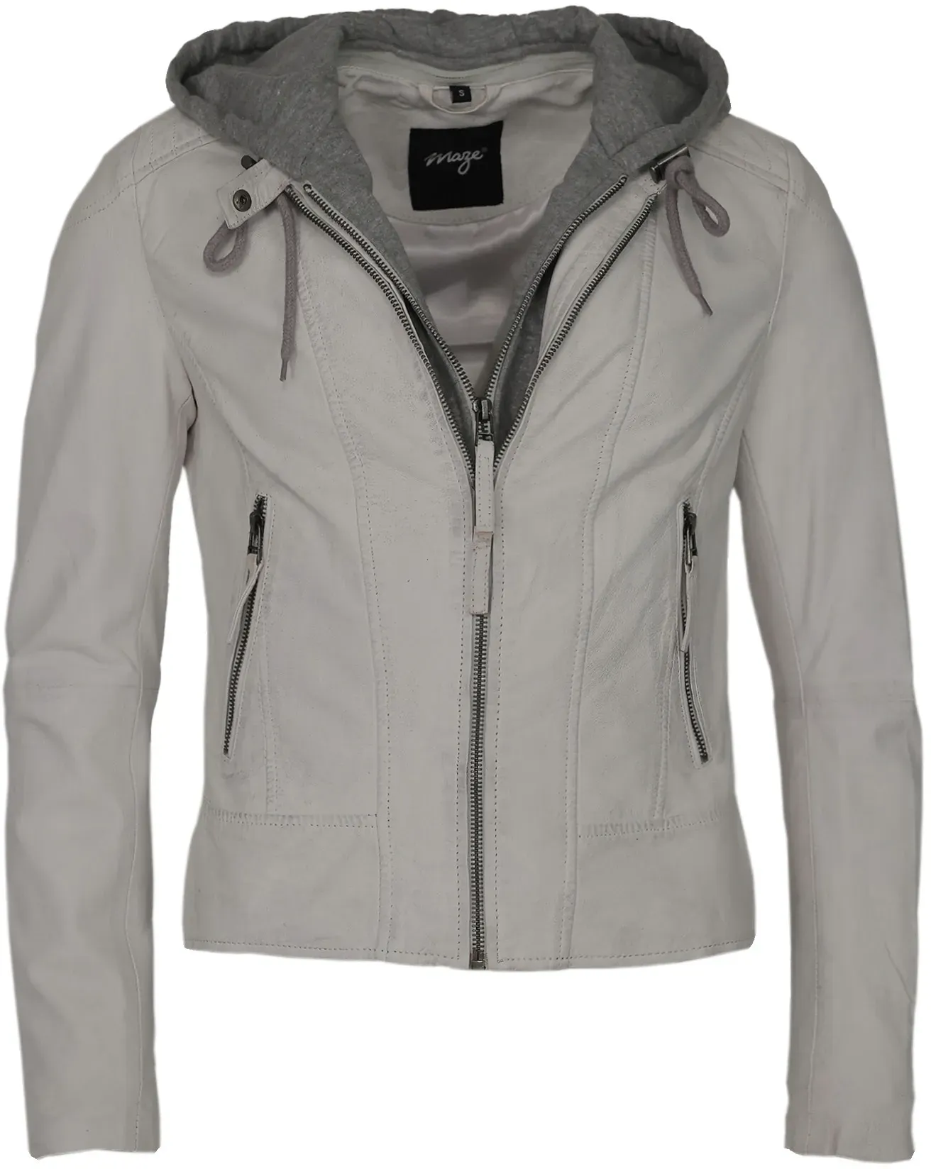 Lederjacke MAZE "42021133" Gr. XL, weiß (white) Damen Jacken Lederjacken