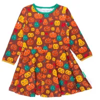 Toby Tiger Skater Kleid mit Kürbis Print in orange