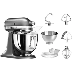 KITCHENAID Küchenmaschine "5KSM175PSEMS MEDALLION-SILBER", silber (medallion, silber), B:37cm H:36cm, Küchenmaschinen, mit Zubehör im Wert von ca. 112,-€ UVP