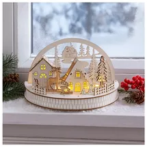 Hti-Living LED Dekobogen Winterdorf und Rehe Weihnachtsdeko mit 5 LEDs