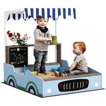 aiyaplay Sandkasten mit Abdeckung Imprägniert Kinder Sandbox mit Sitzbänken