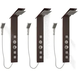 vidaXL Duschpaneel-System Glas Braun