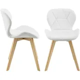[en.casa] Stühle, Älmhult 2-er Set 78x47x52 cm Kunstleder Weiß