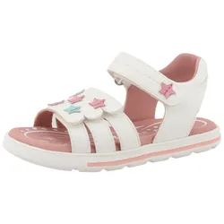 Sandale LURCHI "Carin", Kinder, Gr. 27, rosa (weiß, rosa), Lederimitat, kontrastfarbene Details, festlich, Schuhe, Riemchensandale, farbige Sternen, Größenschablone zum Download