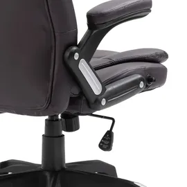 vidaXL Bürostuhl Kunstleder mit Armlehnen braun