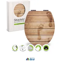 SITZPLATZ WC-Toilettensitz Klodeckel Holzdekor FootPrint Absenkautomatik #825025
