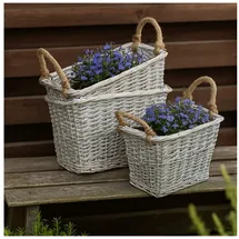 Hti-Living Pflanzkübel Stilvolle Pflanzkörbe im 3er-Set (Set, 3 St., 3 Pflanzkörbe mit abgestuften Größen ohne Deko), Blumentopf Pflanztopf beige