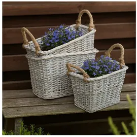 Hti-Living Pflanzkübel Stilvolle Pflanzkörbe im 3er-Set (Set, 3 St., 3 Pflanzkörbe mit abgestuften Größen ohne Deko), Blumentopf Pflanztopf beige