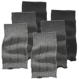 LAVANA Stulpensocken 3 Paar Grau/Schwarz Einheitsgröße