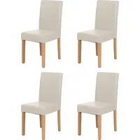 Mendler 4er-Set Esszimmerstuhl Stuhl Küchenstuhl Littau MVG- Kunstleder, weiß