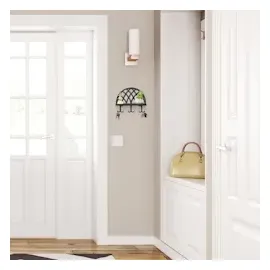 Relaxdays Schlüsselbrett Schwarz mit 6 Haken