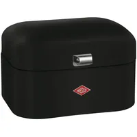 Wesco Single Grandy Brotkasten in der Farbe mattschwarz, pulverbeschichtetes Stahlblech, Lüftungslöcher und stabiler Handgriff