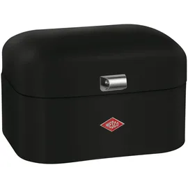 Wesco Single Grandy Brotkasten in der Farbe mattschwarz, pulverbeschichtetes Stahlblech, Lüftungslöcher und stabiler Handgriff