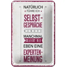 Femer Blechschild Spruch 12x18 cm Natürlich führe ich Selbstgespräche Deko Schild