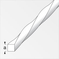 alfer Vierkantstange, gewunden 2 m, 12 mm Stahl roh natur