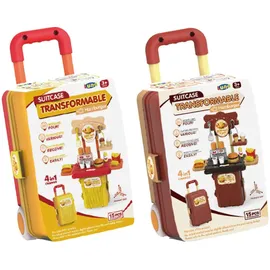 DIAKAKIS Luna Trolley Fast Food 4in1 mit Zubehör 15-TLG. Kinder Imbiss Stand Bude Spielset