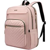 Laptop Rucksack für Frauen, Passt 17.3 Zoll Laptop Tasche, Mode Reise Arbeit Anti-Diebstahl Bagpack, Business Computer wasserdichte Rucksack,Rosa große College Rucksäcke