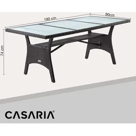 CASARIA Gartentisch 190 x 90 x 74 cm Braun