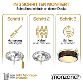 monzana Sternenhimmel 2-flammig rund schwarz