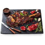 Sendez® 2 x Schieferplatten 30x20cm Servierplatte Untersetzer Käseplatte Wurstplatte