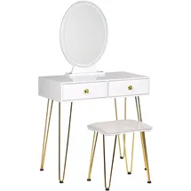 Beliani Beliani, Schminktisch, Caen in Weiß/Gold | Gr.: onesize