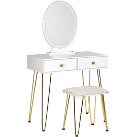 Beliani Beliani, Schminktisch, Caen in Weiß/Gold | Gr.: onesize