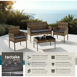 Tectake tectake® Rattan Gartenset Palese für 4 Personen