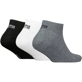 Puma Sneakersocken 3er Pack Schwarz/Weiß/Grau 31-34