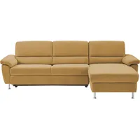 CALIZZA INTERIORS Ecksofa »Onyx L-Form«, Recamiere links oder rechts, wahlweise mit Bettfunktion, Breite 270 cm gelb